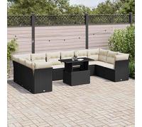 Salon de jardin modulable noir resine tressee 11 pieces 62.0 x 62 x 69 cm 10 personnes