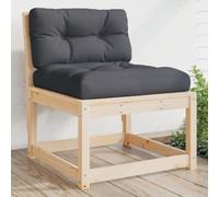 Garden Sofa with Cushions, Solid Pine Wood Outdoor Patio Furniture Set, Modular Sectional Lounge Seat for Terrace, Durable Water-Resistant Design, Comfortable Backrest, Anthracite Gray Cushions