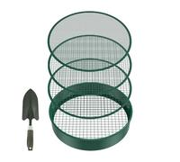 Garden Soil Round Crime - Écran de Filtre de Jardin, énigme en Mailles métalliques, passoire du Sol | Séparateur de Jardinage Circulaire avec 4 Tailles de Mailles interchangeables et Pelle, idéale