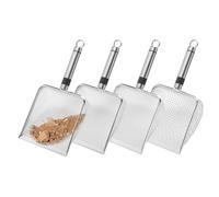 Garden Soil Sieve - 4 pièces Stainless Steel Garden Sieve with Handle | Compost Sifter | Soil Sifter Screen Shovel | Gardens Sieves Shovel | for Greenhouse Beach Fireplace Outdoor Porch Backyard