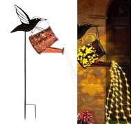 Garden Solar Lights - Outdoor Hummin Gbird Watering Can Lanterns, Solar Powered Weatherproof Landscaping Lights | For Yard, Patio, Backyard, Lawn, Outdoor Decoration Backyard Powered