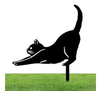 Garden Stake - Iron, 30 x 22 x 0,1 cm Cat Stake Decorative Yard Ornament - Durable Weather-Resistant And Playful Design, Black Cat Gardens Stakes For Garden, Lawn, Patio, Flower Beds, Outdoor Decor