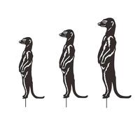 Garden Stake Lot de 3 panneaux en métal Meerkat Silhouettee Yard Ornaments Décorative Art Crafts Ornaments for Patio, Lawn, Art Crafts Ornaments For Patio, Art Crafts Ornaments For Patio, Potted Plant