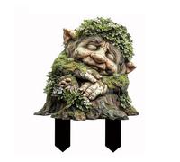 Garden Stakes in The Enchanting Forest, Fairy Garden Stakes Flat Decor, Ground Insert, Flower Pot Decoration for Lawn Backyard (C)