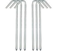 Garden Staple Tent Pegs Rebar Hooks Steel Ground Anchor Heavy Duty For Trampoline Awnings Camping Tent Football Net 30 Cm, 6 Pieces