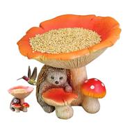Garden Statue Bird Feeder - Mushroom Shaped Bird Figurine | Decorative Animal Feeder With Smooth Surfaces For Garden, Balcony, Courtyard, Patio, Fence, And Lawn