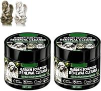 Garden Statue Cleaner Paste, Garden Sculpture Renewal Cleaning, Garden Statue Renewal Cleaner Paste, Cleans Christmas Halloween Statuette Decor, Stone, Brick & Sculptures, With Sponge, 30g，2PC