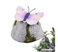 Garden Stones - Resin Solar LED Landscape Rocks, Butterfly Light Decoration | Outdoor Pebble Ornament, Decorative Lawn Accent For Yard, Walkway, Patio, Pond, Balcony, Indoor Use