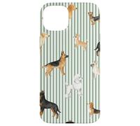 Garden Stripe Dog Mom Illustrated Race Pattern Coque pour iPhone 15 Plus