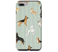 Garden Stripe Dog Mom Illustrated Race Pattern Coque pour iPhone 7 Plus/8 Plus