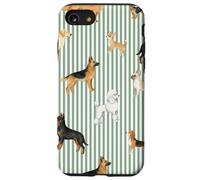 Garden Stripe Dog Mom Illustrated Race Pattern Coque pour iPhone SE (2020) / 7/8