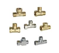 Garden supplies Brass 1/2" Male Female Thread Tee Connector T Type Plumbing 3 Way Water Splitter Pipe Fitting Coupler 1Pcs Nozzle(E) Plumbing Fittings