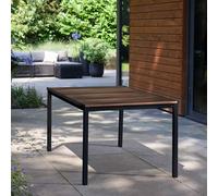 Keter Table extérieure Porto 160×95×75 cm – 6 pers. – plateau effet bois, métal graphite