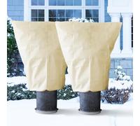 Garden Tailor Voile d'hivernage Plante Housses Protection: 2 Pack 70g/m² 80cmx100cm avec Fermeture éclair pour Plantes Palmiers en Pot d'olivier Résistant aux Déchirures UV Stable Réutilisable Beige