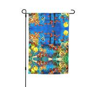 Garden The Underwater World Drapeaux imprimés poissons tropicaux 30,5 x 45,7 cm double face, décoration saisonnière pour la maison, l'extérieur, les vacances, toutes les saisons