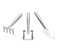 Garden Tool Set 3 Piece Heavy Duty Stainless Steel Gardening Tool Set Portable Flowers Garden Tools for Transplanting Weeding Digging and Planting