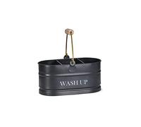 Garden Trading Panier vaisselle avec poigne en bois rustique Finition acier carbone