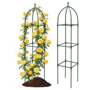 Garden Trellis | Adjustable Height Vertical Obelisk Stakes Stand, Compact Balcony Solution Tall Trellis for Climbing Plants Outdoor - for Balcony House Outside Wedding Privacy Vegetable Flower