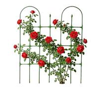 Garden Trellis for Climbing Plants, Portable Adjustable Grid, Outdoor Metal Trellis with Stable Frame, Vertical Plant Support for Cucumber Tomato Grape Bean Vegetable Flower Rose Vine Fruit Backyard