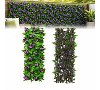 Garden Trellis with Leaves, Artificial Flowers Screen，A：2PCS