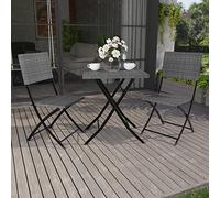 Garden Vida Ensemble bistrot de Jardin, Gris, H 72,5 x W 60 x D 60 cm Approx