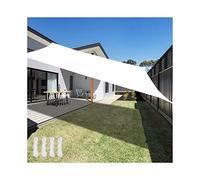 Garden Voile Blanche Sun Shade Sail Canopy 10'x16 'Shade Shade Sail Rectangle Record de crème Sol