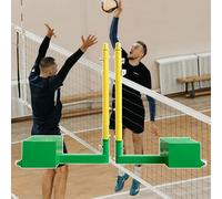 Garden Volleyball Poles, Heavy Duty Indoor Outdoor Volleyball Poles, with Wheels and 3 Nets, with Fillable Base, Square Volleyball Net and Garden Game