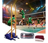 Garden Volleyball Poles, with Volleyball/Badminton Net, Beach Volleyball Net, Professional Volleyball Set, Portable Replacement, Kit with Steel Poles Field Marking