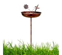 Garden Water Basin Stand, Tall Bird Bath Feeder, Stable Metal Stake with Shallow Bowl, Wildlife Drinking Station Setup, Bird Bath with Vintage Style, Outdoor Patio Yard Accessory for Bees