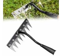 Garden Weed Weeding Rake,Multifunctional Weeding Tool,5/6/7/8 Teeth Iron Rake 2.0,Iron Rakes with Handle,The Heavy-Duty Irons Rakes,Gardening Hand Weeder Tool (8)