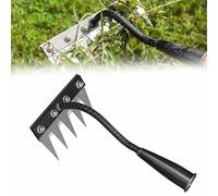 Garden Weed Weeding Rake,Multifunctional Weeding Tool,5/6/7/8 Teeth Iron Rake 2.0,Iron Rakes with Handle,The Heavy-Duty Irons Rakes,Gardening Hand Weeder Tool (5)