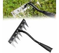 Garden Weed Weeding Rake,Multifunctional Weeding Tool,5/6/7/8 Teeth Iron Rake 2.0,Iron Rakes with Handle,The Heavy-Duty Irons Rakes,Gardening Hand Weeder Tool (7)