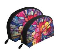 Garden Wildflowers Trousse de maquillage portable avec fermeture éclair et compartiments intérieurs, Vitrail fleur, Taille unique