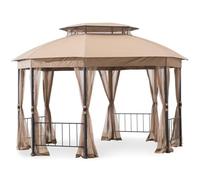 Garden Winds Housse de rechange sur mesure compatible avec la tonnelle Wilson & Fisher Jefferies - Beige sable classique, Riplock 350
