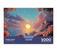 Garden with Roses 1000 Pièces Puzzle en Papier Écologique Coffret De Puzzles Rose Cottage Extrêmement Difficile Jouet d'anniversaire Puzzles Cadeaux pour La Famille Et Les Amis 52x38cm/1000pcs