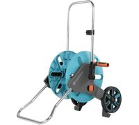 GARDENA "18511-20 enrouleur de tuyau d''arrosoir de jardin Chariot sur roues Manuel Noir, Bleu, Acier inoxydable, Enrouleur transportable"