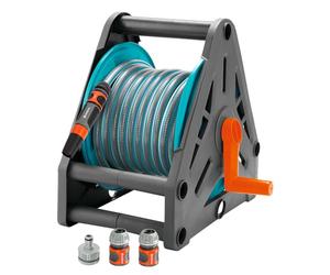 Gardena 2687-20 Supporto per tubo con 15 m di tubo da 13 mm Tubo con lancia e 3 raccordi