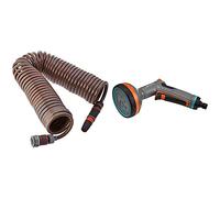 Gardena 464826 Kit d'arrosage avec tuyau flexible 15 m, Bleu & Pistolet d'Arrosage Multi-Applications Comfort de Gardena : Pistolet d'Arrosage et de Nettoyage, 5 Formes de Pulvérisation