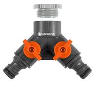 Gardena 940 (936) Robinet 2 Voies 21 mm G 1/2" ou 26,5 mm Argenté