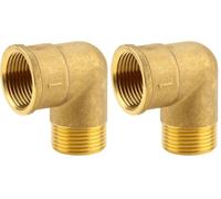 Gardena Angle de laiton avec filetage interne et externe: coude avec 33,3 mm (G 1 Pouce) - fil, pour changer de direction de tuyaux ou de tuyaux (7284-20) (Lot de 2)