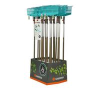 Balai râteau emmanché Combisystem de Gardena : râteau en plastique de haute qualité, doux pour la pelouse, manche en bois certifié 100 pour cent FSC®, largeur de travail 43 cm (3020-23)