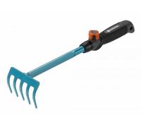 Gardena Râteau à fleurs Combisystem 08925-20 – 5 dents, inox, largeur 8,5 cm, poignée ergonomique