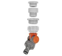 Gardena Conector articulado Para grifos Con rosca de 33,3 mm (1”), de 26,5 mm (3/4”), de 23 mm (5/8") e de 21 mm (1/2”). Blister a todo Color