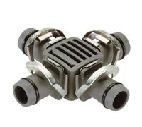 Gardena Dérivation en croix "Micro-Drip-System" 13 mm 1/2" 2 pcs, Noir/Orange, 13 mm (1/2")