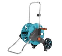 GARDENA "18511-20 enrouleur de tuyau d''arrosoir de jardin Chariot sur roues Manuel Noir, Bleu, Acier inoxydable, Enrouleur transportable"