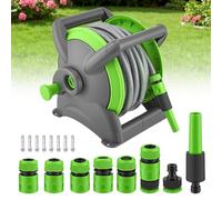 Gardena Enrouleur de tuyau de 20 m avec 6 dévidoir mobile de tuyau d'arrosage - Enrouleur de tuyau mobile - Montage mural peu encombrant et amovible à tout moment - Seringue et pièces du système