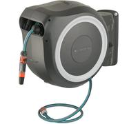 Gardena Enrouleur de Tuyau Mural Rollup L (Blanc) - Longueur 30m - Ø13mm- Garantie 5 Ans- Dévidoir pivotant à 180°- Kit Complet