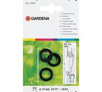 GARDENA Joint plat 5302-20 15/21 (21 mm G1/2") - jeu de 3 bagues d'étanchéité pour raccords