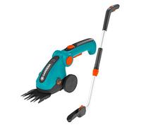 Gardena kit cisaille à gazon ComfortCut Li + manche télescopique + roues : kit de cisailles à gazon pour couper les bordures sans se baisser (9858-20)