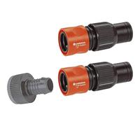 Gardena Kit de raccordement Professionnel avec 1 Embout de Robinet, 2 raccords de Tuyau, 26,5 mm (3/4") et 33,3 mm (1")